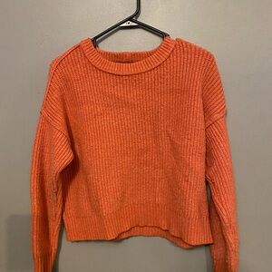 American Eagle Outfitters Vibrant Orange Crew Neck Sweater